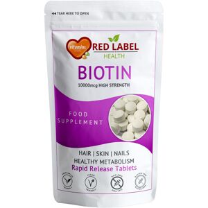 Red Label Health Biotin 90 Tablets 10000mcg Supplement for Hair Growth, Skin, Nails Red Label Health Biotin 90 Tablets 10000mcg Supplement for Hair Growth, Skin, Nails
