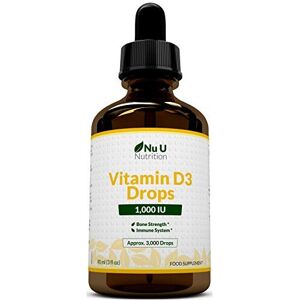 Nu U Nutrition Vitamin D Drops 1000 IU 10000 IU per 10 Drops 50 More 90ml Equivalent to 3000 Dr Nu U Nutrition Vitamin D Drops 1000 IU 10000 IU per 10 Drops 50 More 90ml Equivalent to 3000 Dr