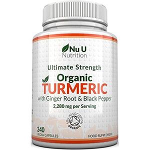 Nu U Nutrition Organic Turmeric Ginger Black Pepper 2280mg per Serving 240 Capsules High Streng Nu U Nutrition Organic Turmeric Ginger Black Pepper 2280mg per Serving 240 Capsules High Streng