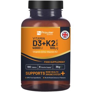 Prowise Healthcare Vitamin D3 4000IU & K2 MK7 100μg Vegetarian Tablets Prowise Healthcare Vitamin D3 4000IU & K2 MK7 100μg Vegetarian Tablets