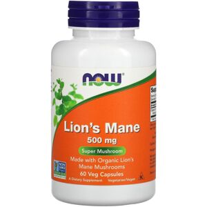 NOW Foods Lion's Mane 500mg - Cognitive Support - 60 Veggie Capsules NOW Foods Lion's Mane 500mg - Cognitive Support - 60 Veggie Capsules