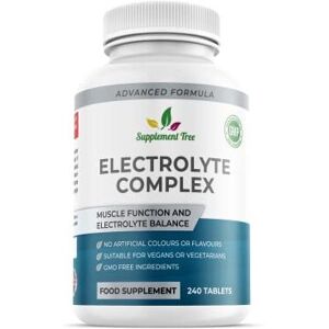 Supplement Tree Electrolytes Complex 240 Vegan Tablets Electrolyte Pills with Potassium, Cal Supplement Tree Electrolytes Complex 240 Vegan Tablets Electrolyte Pills with Potassium, Cal