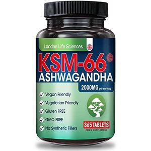 LONDON LIFE SCIENCES 365 Tablets KSM-66 Ashwagandha 2000mg +5% Withanolides Highest Concentra LONDON LIFE SCIENCES 365 Tablets KSM-66 Ashwagandha 2000mg +5% Withanolides Highest Concentra