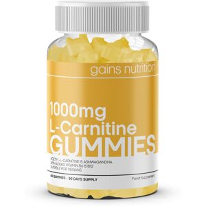 Gains Nutrition Acetyl L-Carnitine Gummies - with Ashwagandha, Vitamins B6, B12 - Natural Mango Gains Nutrition Acetyl L-Carnitine Gummies - with Ashwagandha, Vitamins B6, B12 - Natural Mango