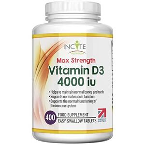 Incite Nutrition Vitamin D 4000iu - 400 Premium Vitamin D3 Easy-Swallow Micro Tablets - One a Day Incite Nutrition Vitamin D 4000iu - 400 Premium Vitamin D3 Easy-Swallow Micro Tablets - One a Day