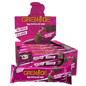 Grenade High Protein, Low Sugar Bar - Dark Chocolate Raspberry, 12 x 60 g Grenade High Protein, Low Sugar Bar - Dark Chocolate Raspberry, 12 x 60 g