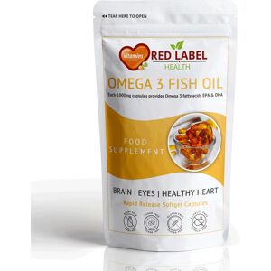 Red Label Health Omega 3 Fish Oil 1000mg 180 Capsules High Strength EPA DHA Fatty Acids Red Label Health Omega 3 Fish Oil 1000mg 180 Capsules High Strength EPA DHA Fatty Acids