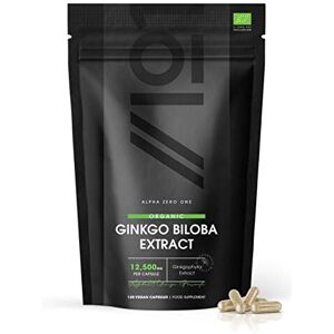 ALPHA01 Organic Ginkgo Biloba Extract 12,500mg High-Strength Formula - 120 Vegan Capsule ALPHA01 Organic Ginkgo Biloba Extract 12,500mg High-Strength Formula - 120 Vegan Capsule