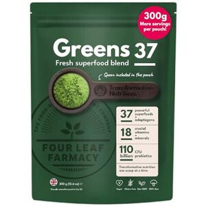 Four Leaf Farmacy Greens Powder - Made in UK with 37 superfoods - 300g High Dosage Servings - Vega Four Leaf Farmacy Greens Powder - Made in UK with 37 superfoods - 300g High Dosage Servings - Vega