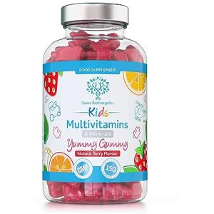 Swiss BioEnergetics Kids/Childrens Vitamins - 150 Multivitamin & Minerals Gummies - Natural Berry Fl Swiss BioEnergetics Kids/Childrens Vitamins - 150 Multivitamin & Minerals Gummies - Natural Berry Fl