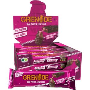 Grenade High Protein Low Sugar Bar Dark Chocolate Raspberry 12 x 60 g Grenade High Protein Low Sugar Bar Dark Chocolate Raspberry 12 x 60 g
