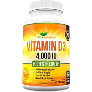 Vita Premium Vitamin D 4000 IU Softgels Maximum Strength Vitamin D3 Supplement 365 Easy to Sw Vita Premium Vitamin D 4000 IU Softgels Maximum Strength Vitamin D3 Supplement 365 Easy to Sw