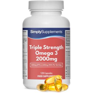 Simply Supplements Omega 3 Fish Oil 2000mg 120 Capsules 660mg EPA & 440mg DHA Per Serving Simply Supplements Omega 3 Fish Oil 2000mg 120 Capsules 660mg EPA & 440mg DHA Per Serving