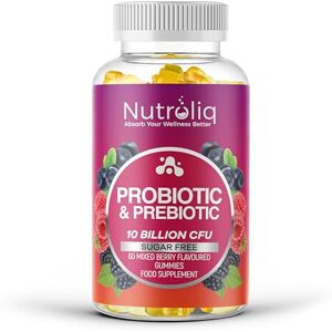 Nutroliq Absorb Your Wellness Better Nutroliq Prebiotic & Probiotic Sugar-Free Gummies - Gut Health Supplements for W Nutroliq Absorb Your Wellness Better Nutroliq Prebiotic & Probiotic Sugar-Free Gummies - Gut Health Supplements for W