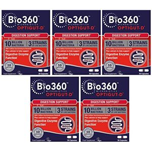 Natures Aid Bio360 OptiGUT-D (10 Billion Bacteria), Digestion Support, 30 Capsules (Pack of Natures Aid Bio360 OptiGUT-D (10 Billion Bacteria), Digestion Support, 30 Capsules (Pack of