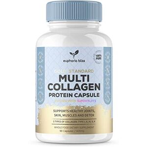 Euphoria Bliss High Strength Multi Collagen 1400MG Tablets with Turmeric & Kelp, Skin, Hair, Na Euphoria Bliss High Strength Multi Collagen 1400MG Tablets with Turmeric & Kelp, Skin, Hair, Na