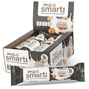 PhD Nutrition Smart Protein Bar, High Protein Low Sugar Protein Snacks, Cookies PhD Nutrition Smart Protein Bar, High Protein Low Sugar Protein Snacks, Cookies