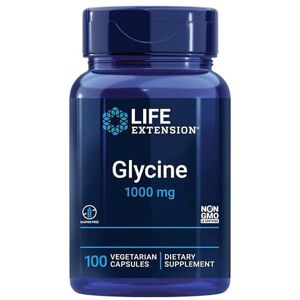 Life Extension, Glycine 1000mg, High-Dose, 100 Vegan Capsules, Laboratory Tested Life Extension, Glycine 1000mg, High-Dose, 100 Vegan Capsules, Laboratory Tested