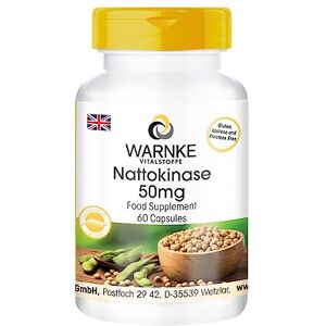 WARNKE VITALSTOFFE Nattokinase 50mg, Fermented, 2000 FU per Day, Vegan, 60 Capsules Warnke Vitals WARNKE VITALSTOFFE Nattokinase 50mg, Fermented, 2000 FU per Day, Vegan, 60 Capsules Warnke Vitals