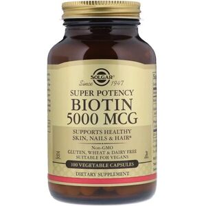Solgar Biotin 5000mcg 100's Healthy Skin, Nails & Hair Beauty & Wellness Supplem Solgar Biotin 5000mcg 100's Healthy Skin, Nails & Hair Beauty & Wellness Supplem