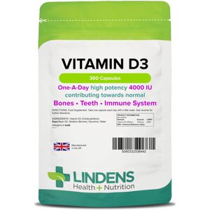 LINDENS Vitamin D3 4000iu Capsules 360 Pack LINDENS Vitamin D3 4000iu Capsules 360 Pack