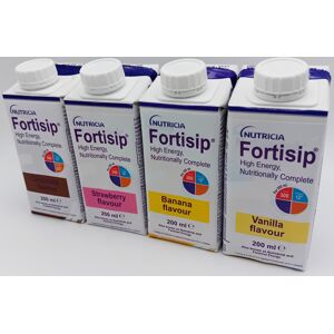 Nutricia Fortisip 200ml Mixed Flavours Strawberry, Chocolate, Vanilla, Banana Pack of 4 - Nutricia Fortisip 200ml Mixed Flavours Strawberry, Chocolate, Vanilla, Banana Pack of 4 -
