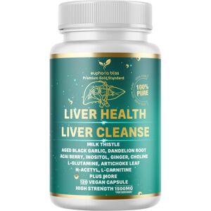 Euphoria Bliss Liver Cleanse Detox Repair Formula with Milk Thistle, Dandelion, Artichoke, Turm Euphoria Bliss Liver Cleanse Detox Repair Formula with Milk Thistle, Dandelion, Artichoke, Turm