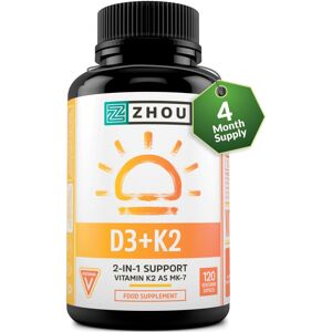 Nu U Nutrition Vitamin D3 4000IU & Vitamin K2 100ug MK7-120 Vegetarian Capsules - 4 Month Suppl Nu U Nutrition Vitamin D3 4000IU & Vitamin K2 100ug MK7-120 Vegetarian Capsules - 4 Month Suppl