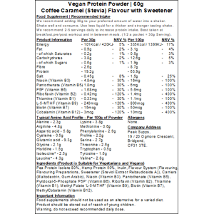 Peak Supps (Coffee Caramel - Stevia, 500g) Vegan Protein Powder (Pea, Hemp Protein, Inulin Peak Supps (Coffee Caramel - Stevia, 500g) Vegan Protein Powder (Pea, Hemp Protein, Inulin