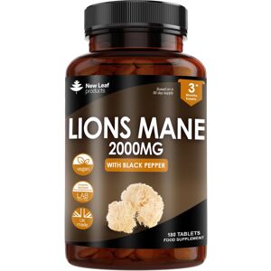 new leaf products Lions Mane Mushroom Extract Supplement 2000mg - 180 High Strength Vegan Tablets new leaf products Lions Mane Mushroom Extract Supplement 2000mg - 180 High Strength Vegan Tablets