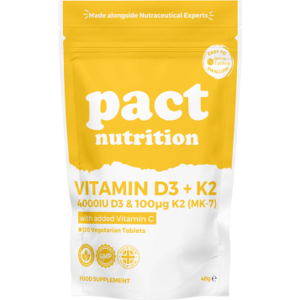 Pact Nutrition Vitamin D3 4000IU Tablets + Vitamin K2 100ug High Strength D3 K2 Pact Nutrition Vitamin D3 4000IU Tablets + Vitamin K2 100ug High Strength D3 K2