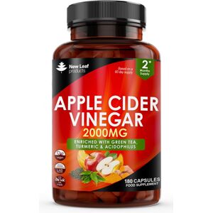 new leaf products Apple Cider Vinegar Capsules 100% Pure ACV 2000mg - Added Acidophilus with Green new leaf products Apple Cider Vinegar Capsules 100% Pure ACV 2000mg - Added Acidophilus with Green