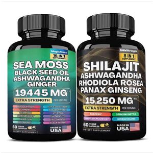Unbranded Sea Moss, Black Seed Oil, Ashwagandha & Manuka Honey - 2-Month Wellness Bundle ( Unbranded Sea Moss, Black Seed Oil, Ashwagandha & Manuka Honey - 2-Month Wellness Bundle (