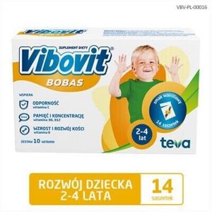 TEVA OPERATIONS POLAND SP. Z O.O. VIBOVIT BOBAS vanilla flavor multivitamin- 14 sachets TEVA OPERATIONS POLAND SP. Z O.O. VIBOVIT BOBAS vanilla flavor multivitamin- 14 sachets