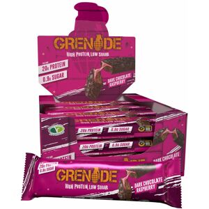 Grenade High Protein, Low Sugar Bar - Dark Chocolate Raspberry, 12 x 60 g Grenade High Protein, Low Sugar Bar - Dark Chocolate Raspberry, 12 x 60 g