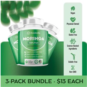 Unbranded 3 Pack of Rosabella Moringa Capsules (800mg) for Immune Support, Gut Health & Vi Unbranded 3 Pack of Rosabella Moringa Capsules (800mg) for Immune Support, Gut Health & Vi