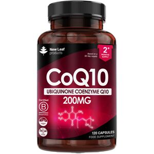 New Leaf Product CoQ10 - Co Enzyme Pure Ubiquinone CQ10 200mg 120 Vegan Capsules New Leaf Product CoQ10 - Co Enzyme Pure Ubiquinone CQ10 200mg 120 Vegan Capsules