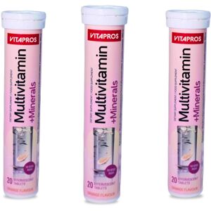 Vitapros Multivitamin + Minerals Effervescent Tablets - Orange Flavour (3 Tubes, Vitapros Multivitamin + Minerals Effervescent Tablets - Orange Flavour (3 Tubes,