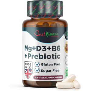 Best Immune International Immune Boost Magnesium Lactate Vitamins B6 & D3 and Inulin Prebiotic Complex Nat Best Immune International Immune Boost Magnesium Lactate Vitamins B6 & D3 and Inulin Prebiotic Complex Nat