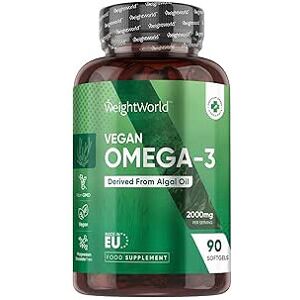 WeightWorld Vegan Omega 3 Capsules 2000mg per Serving - 90 Softgels - 45 Day Supply - Algae WeightWorld Vegan Omega 3 Capsules 2000mg per Serving - 90 Softgels - 45 Day Supply - Algae