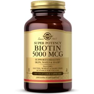 Solgar Biotin 5000 μg Vegetable Capsules - Pack of 100 Solgar Biotin 5000 μg Vegetable Capsules - Pack of 100