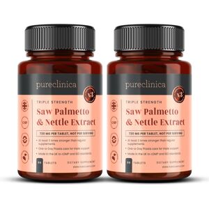 Pureclinica Triple Strength Saw Palmetto & Nettle Extract 4149mg x 180 tablets Pureclinica Triple Strength Saw Palmetto & Nettle Extract 4149mg x 180 tablets