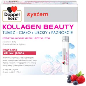 QUEISSER PHARMA DOPPELHERZ® System KOLLAGEN BEAUTY 30x 25 ml Malina i Jagoda Raspberry QUEISSER PHARMA DOPPELHERZ® System KOLLAGEN BEAUTY 30x 25 ml Malina i Jagoda Raspberry