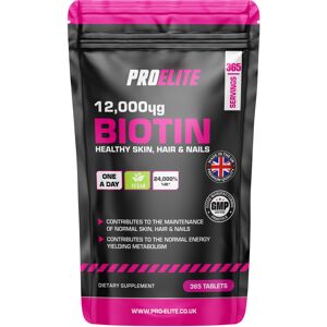 ProElite (365 Tablets) BIOTIN 12,000mcg Vegan Tablets Max Strength ProElite (365 Tablets) BIOTIN 12,000mcg Vegan Tablets Max Strength