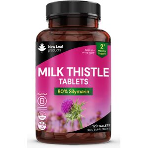 New Leaf Milk Thistle Tablets 4000mg - 80% Silymarin High Strength - 120 Tablets - Liver Support New Leaf Milk Thistle Tablets 4000mg - 80% Silymarin High Strength - 120 Tablets - Liver Support
