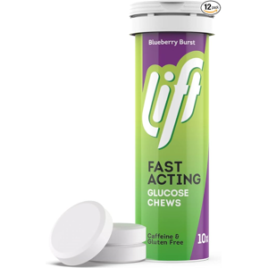 12x Lift Fast-Acting Glucose Chewable Energy Tablets Blueberry 10 tab 12x Lift Fast-Acting Glucose Chewable Energy Tablets Blueberry 10 tab
