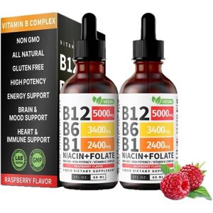 Unbranded 2Pcs Vitamin B12 and B6 Liquid Drops,Sublingual Vitamin B Complex - B 12 Unbranded 2Pcs Vitamin B12 and B6 Liquid Drops,Sublingual Vitamin B Complex - B 12
