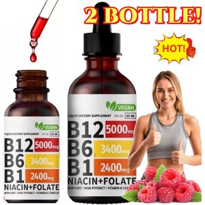 Unbranded 2X Vitamin B12 and B6 Liquid Drops, B12 Sublingual B Complex - B12 5000mcg 60ml Unbranded 2X Vitamin B12 and B6 Liquid Drops, B12 Sublingual B Complex - B12 5000mcg 60ml
