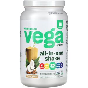 Vega+ Plant-Based Organic All-In-One Shake, Coconut Almond, 24.3 oz (687 g) Vega+ Plant-Based Organic All-In-One Shake, Coconut Almond, 24.3 oz (687 g)