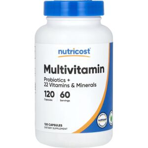 Nutricost, Multivitamin, Probiotics + 22 Vitamins & Minerals , 120 Capsules Nutricost, Multivitamin, Probiotics + 22 Vitamins & Minerals , 120 Capsules